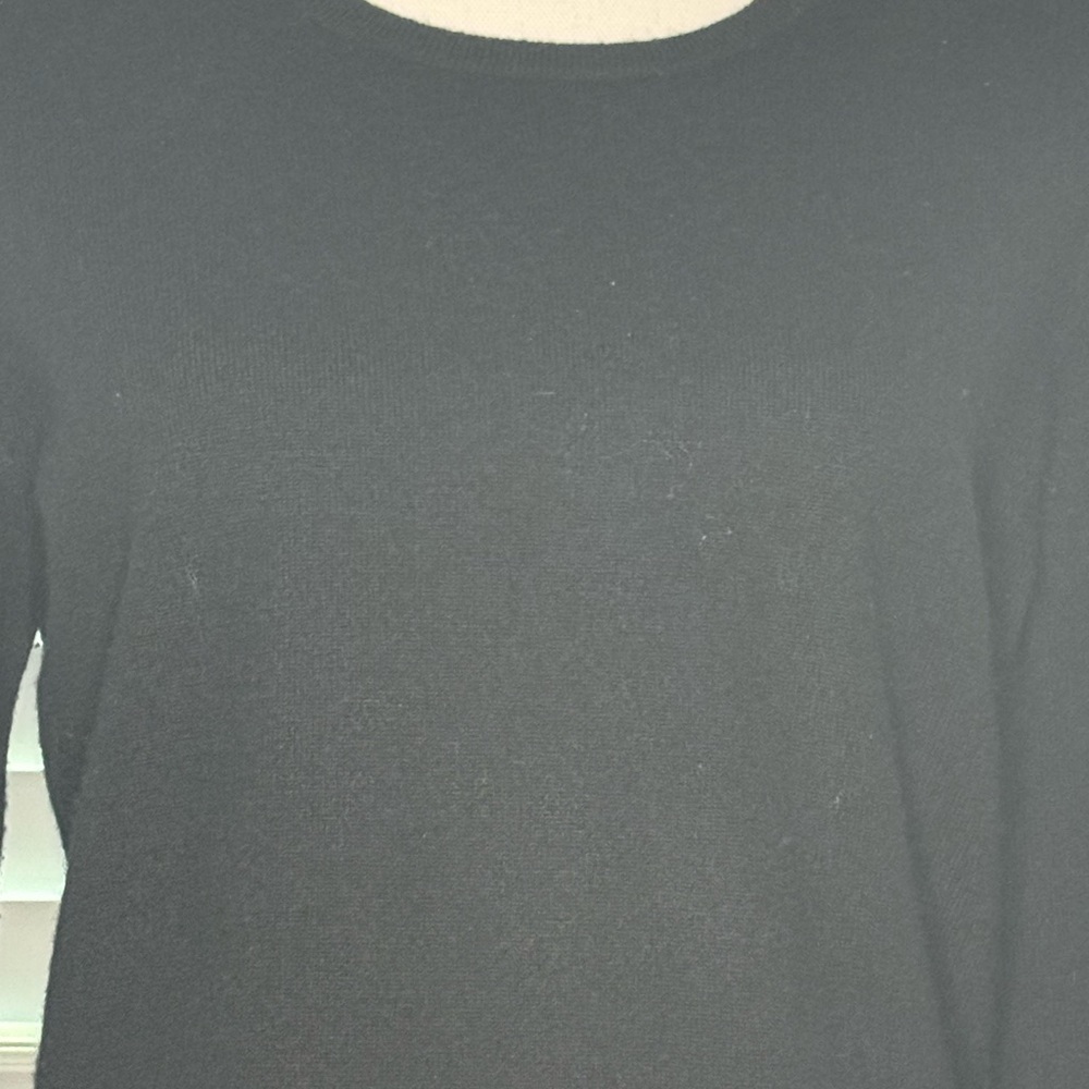 Pure Collection Cashmere Slim Fit Crew Neck Sweater, Black, Size 08-10 - Picture 3 of 9